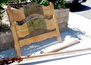 Monterey Spanish Style Revival Western Bed Headboard Footboard Siderails 1950s photo