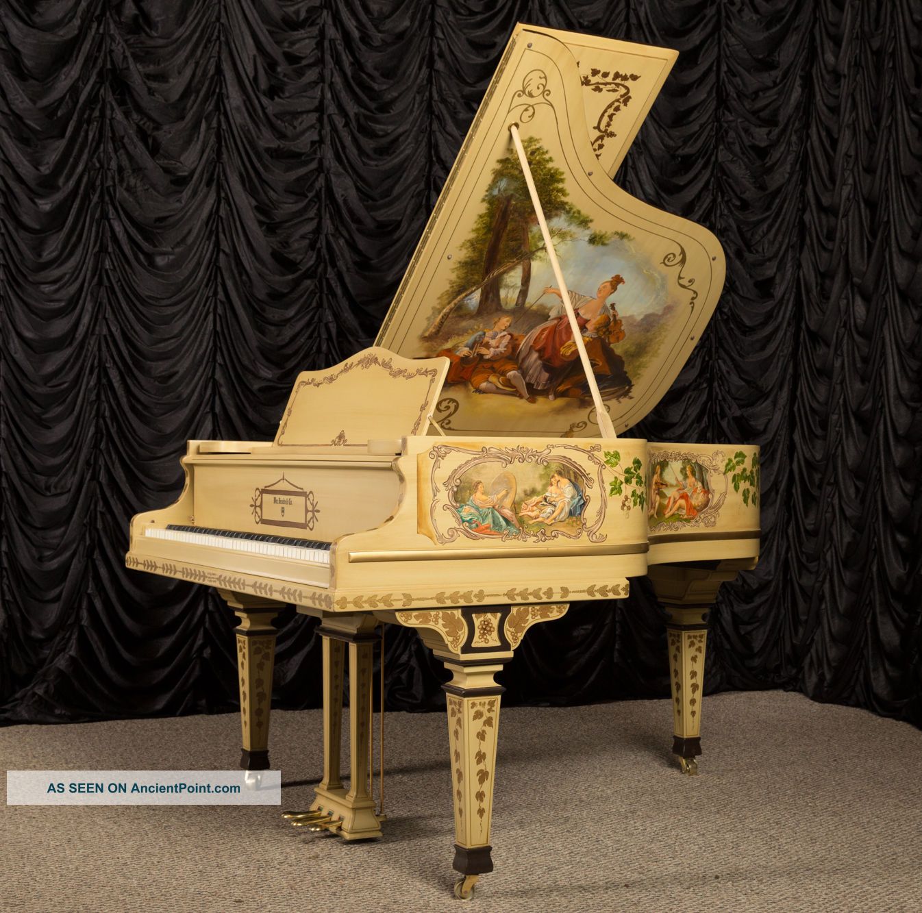 Antique Tuscan Inspired Knabe Grand Piano Demo Model 50% Off See & Hear Video Keyboard photo