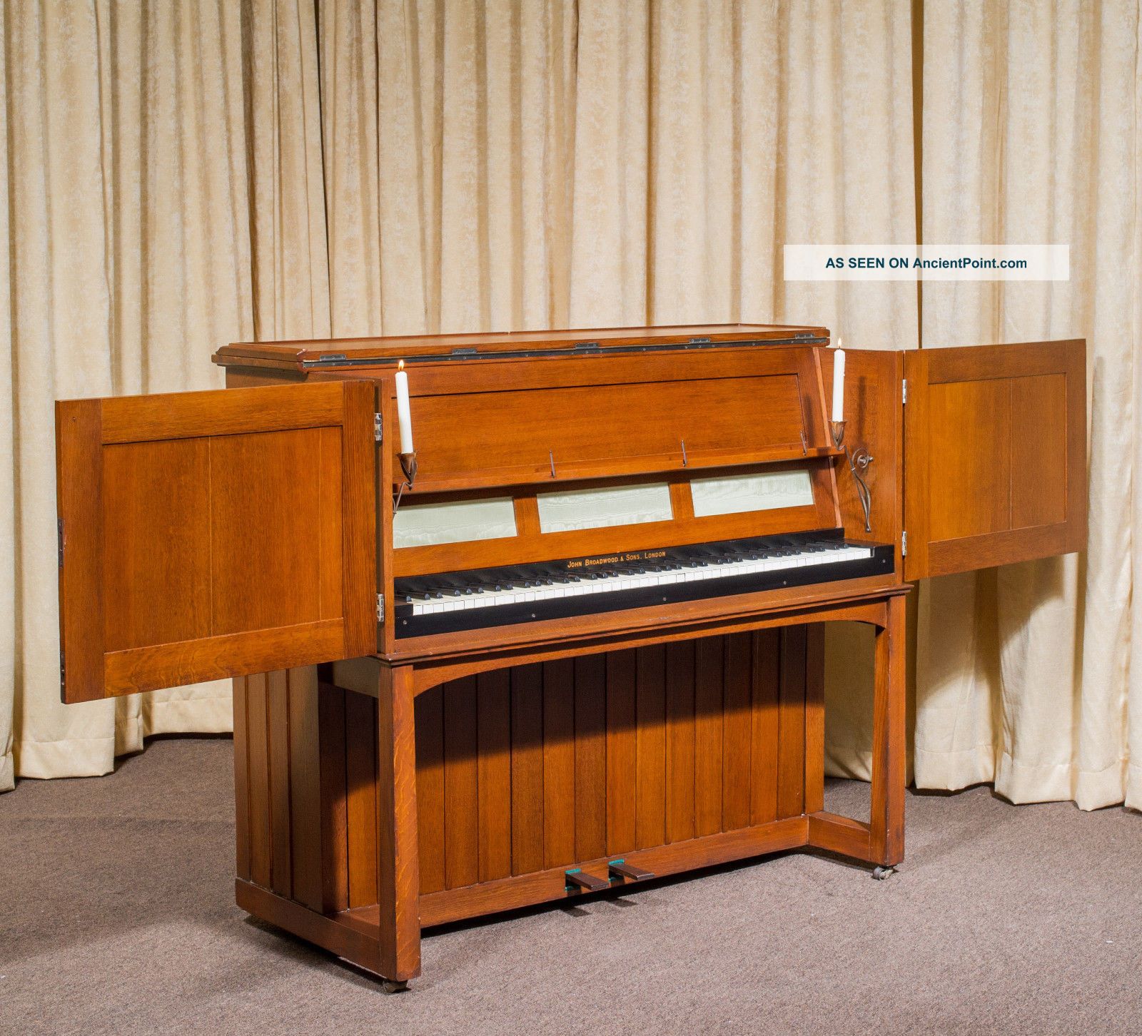 Antique Broadwood Manxman Craftsman Piano.  50% Off See & Hear Video Keyboard photo