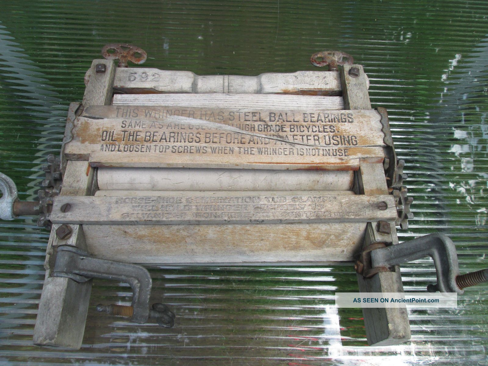 Antique Clothes Garment Wringer Dryer American Wringer Co.  Primitive Primitives photo