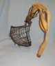 Old Ranch Or Farm Primitive Calf Weaner In Metal Wire With Strap Primitives photo 1
