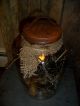Primitive Early Style Pantry Jar,  Farmhouse Buttery Light,  Gourds,  Grass,  Rusty Lids Primitives photo 2
