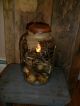 Primitive Early Style Pantry Jar,  Farmhouse Buttery Light,  Gourds,  Grass,  Rusty Lids Primitives photo 3