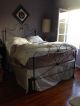 Restored Antique Iron Bed Raised W/extended Rails To Queen 1800-1899 photo 1