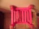 Vintage Red Wooden Slat Seat Child ' S Chair Ladder Back Cat Themed Wood Post - 1950 Post-1950 photo 4