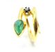 Diamond & Colombian Emerald Gold Plated Vintage Look Jewelry Snake Ring Size 7 Islamic photo 2