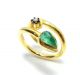 Diamond & Colombian Emerald Gold Plated Vintage Look Jewelry Snake Ring Size 7 Islamic photo 3