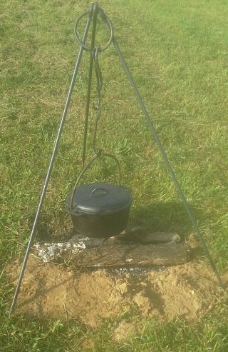 Iron Cooking Tripod Or Cook Rack,  Reenactors,  Open Fire Cooking,  Blacksmith photo