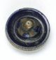Antique Victorian Glass Button Cobalt Floral W/ Gold Luster & Paint Accents Buttons photo 1