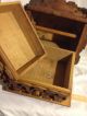 Antique Tramp Art Chest Hidden Drawers Wood Box Cabinet Sewing Jewelry Trinket Boxes photo 10