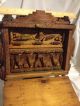 Antique Tramp Art Chest Hidden Drawers Wood Box Cabinet Sewing Jewelry Trinket Boxes photo 1
