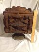 Antique Tramp Art Chest Hidden Drawers Wood Box Cabinet Sewing Jewelry Trinket Boxes photo 2