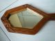 Vintage French Wooden Carved Hand Made Hand Mirror Mirrors photo 2