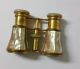 Antique French Lemaire Paris Mother Of Pearl & Brass Opera Glasses Binoculars Optical photo 3
