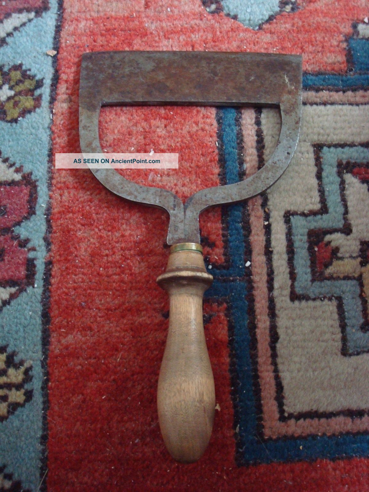 Antique 1800s Folk Art Wrought Iron Food Meat Chopper Scandinavian Sweden Primitives photo