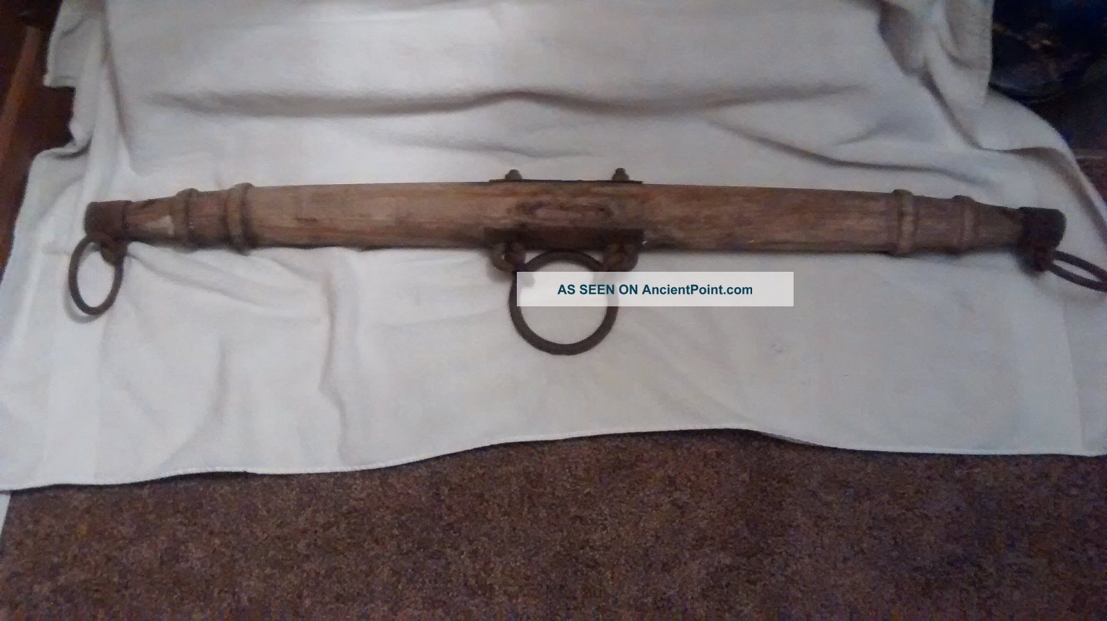 Wood,  Large 44in Antique Horse Yoke With 3 Rings Primitives photo