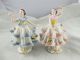 2 - Dresden Tiered Lace Porcelain Crown D Miniature Ballerina Figures 3 3/4 