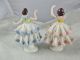 2 - Dresden Tiered Lace Porcelain Crown D Miniature Ballerina Figures 3 3/4 
