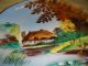 Vintage Handpainted Plate - Hut By Water - Swans - Signed Yochidas? - Fall Foliage Plates & Chargers photo 2