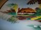 Vintage Handpainted Plate - Hut By Water - Swans - Signed Yochidas? - Fall Foliage Plates & Chargers photo 3