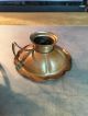 Pair Craftsman 114 Copper Candle Stick Holders Signed Hammered Antique Art Metalware photo 4