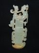 Rare Chinese Han Dy Old Jade Carved Person Ride Animal Axe Figure L 12.  0 Cm Other photo 4