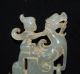 Rare Chinese Han Dy Old Jade Carved Person Ride Animal Axe Figure L 12.  0 Cm Other photo 5