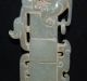 Rare Chinese Han Dy Old Jade Carved Person Ride Animal Axe Figure L 12.  0 Cm Other photo 6