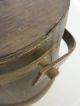 Antique Wooden Sugar Berry Firkin W/ Walnut Finish & Lid Pantry Box Swing Handle Primitives photo 10