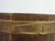 Antique Wooden Sugar Berry Firkin W/ Walnut Finish & Lid Pantry Box Swing Handle Primitives photo 5