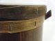 Antique Wooden Sugar Berry Firkin W/ Walnut Finish & Lid Pantry Box Swing Handle Primitives photo 8