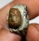 Roman Silver Emperor Carnelian Intaglio Ring With Brown Stone 200 Ad Roman photo 1