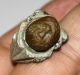 Roman Silver Emperor Carnelian Intaglio Ring With Brown Stone 200 Ad Roman photo 8