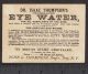 19th Century Eye Water Cure Dr Thompsons Remedy Victorian Advertising Trade Card Optical photo 2