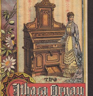Ithaca Piano & Organ Co 19th Century Factory View Train Advertising Trade Card photo