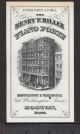 1870 ' S Henry F Miller Piano Forte Boston Factory Antique Advertising Trade Card Keyboard photo 1