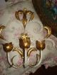 Iron Tole Italian Sconce Candle Gilt Ornate Italy Tag Present Chandeliers, Fixtures, Sconces photo 10