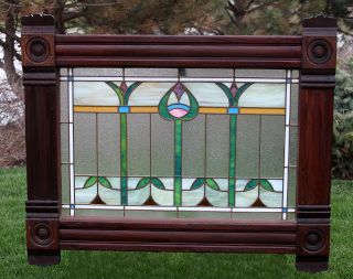 Antique Stained Glass Leaded (copper) Window Condition Cobalt Wow photo