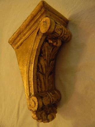 Vintage Italian Florentine Decorative Craft Gold Leaf Corbel Shelf Bracket Light photo