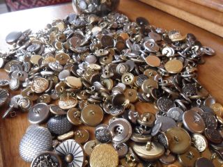 Antique Vintage Button Waterbury Button Co.  Metal All Sizes Big photo