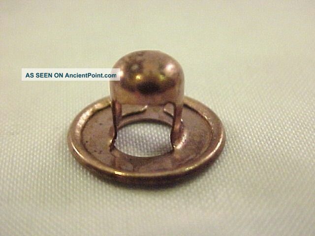 1915 The Duplex Copper Circular Button Stud Attachment Pat 7/27 Cj Haley & Co Buttons photo