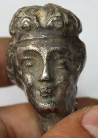 Ancient Silver Roman Head Of Goddess Venus 200 - 300 Ad photo