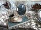 Antique Baby Frame Convex Glass And Bronze Baby Girls Shoe Metalware photo 1