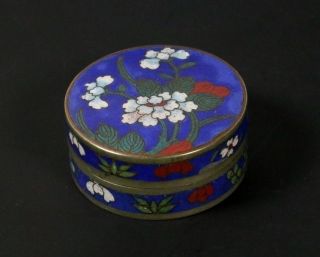 Chinese Antique Cloisonne Enamel Box Famille Rose Flowers And Sealed photo