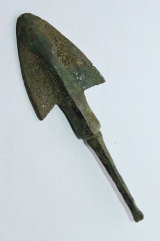 Quality Ancient Greek Bronze Spearhead 8/7th Cent Bc photo
