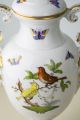 Herend Rothschild Bird Porcelain Big Urn Vase With Handles,  Mint Vases photo 2