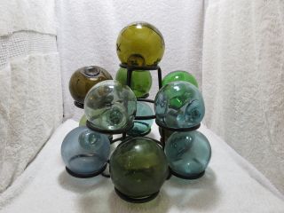 Metal 12 Glass Float Ball Buoy Holder Holds 12 Floats (82) photo
