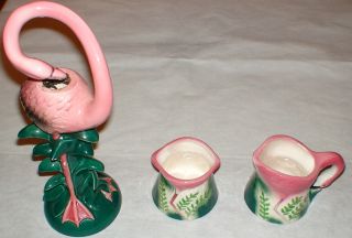 Sarsaparilla Deco Design - Flamingo Candle Holder - Cream & Sugar Set photo