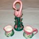 Sarsaparilla Deco Design - Flamingo Candle Holder - Cream & Sugar Set Art Deco photo 5