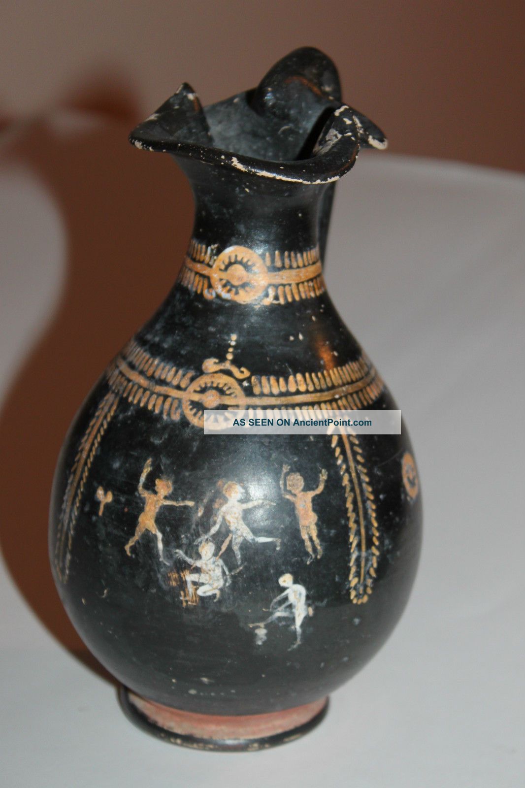 Unique Ancient Greek Pottery Gnathian Olpe 4th Century Bc Wine Cup Greek photo